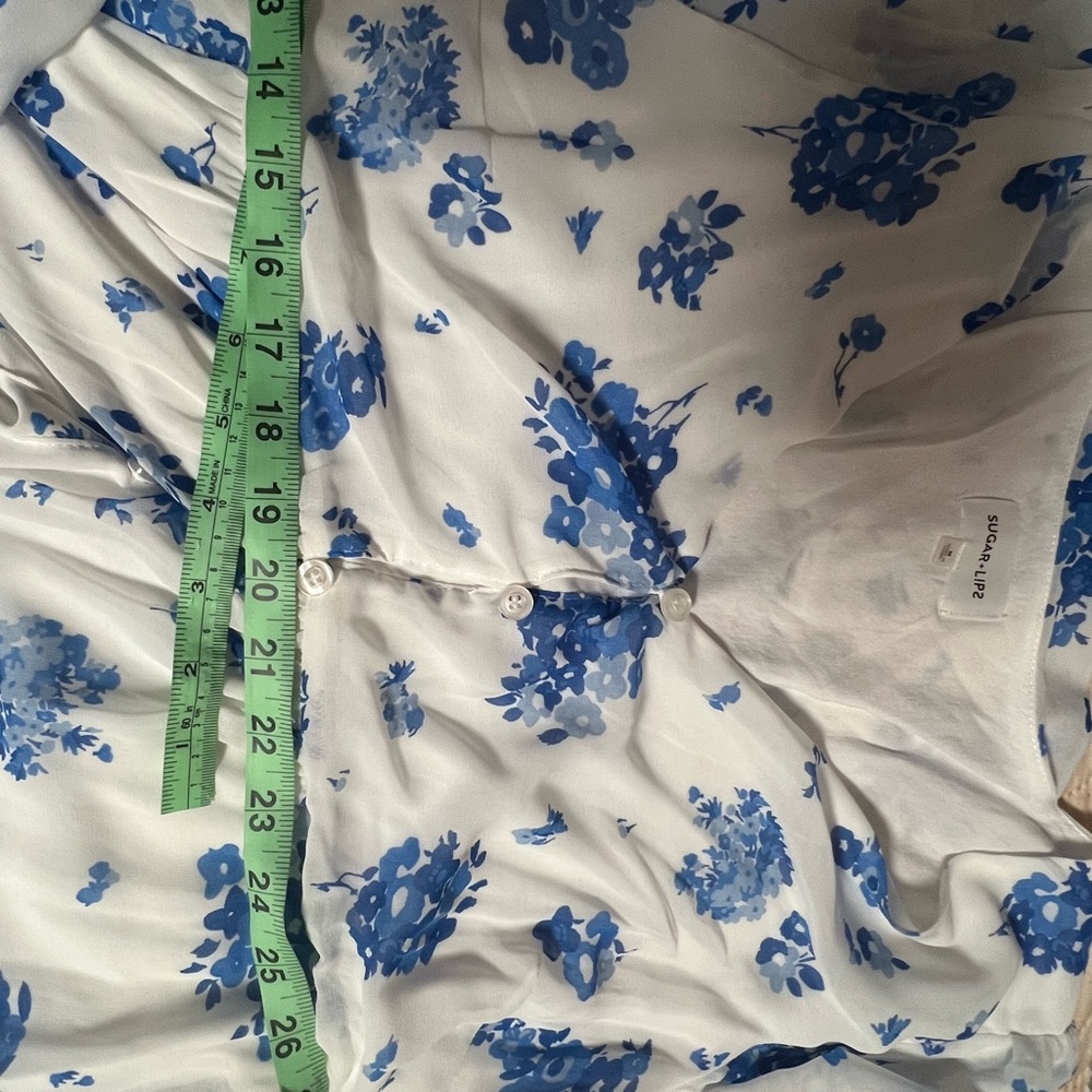 Floral Blue and White Blouse